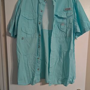 Columbia Blue Casual Button Down Shirt
